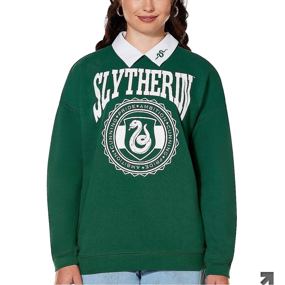 Slytherin Collared Crewneck Matching Green Plaid Skirt- Harry Potter Costume